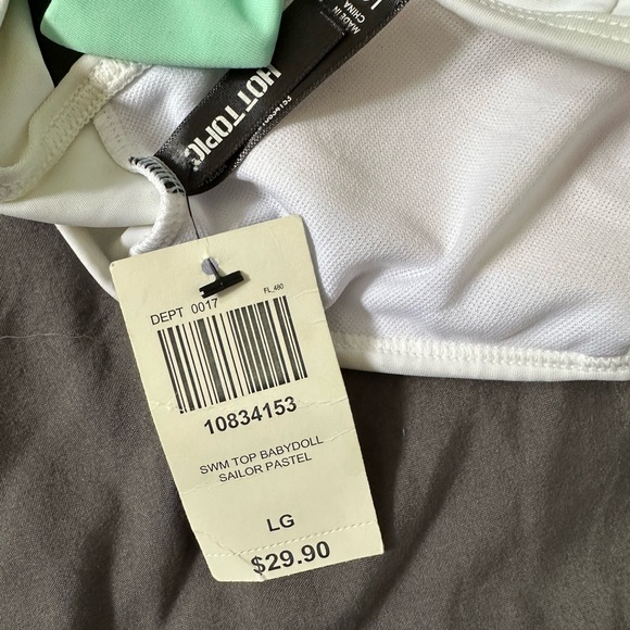 Discontinued Hot Topic Babydoll Sailor Pastel Bikini Top - Picture 5 of 5